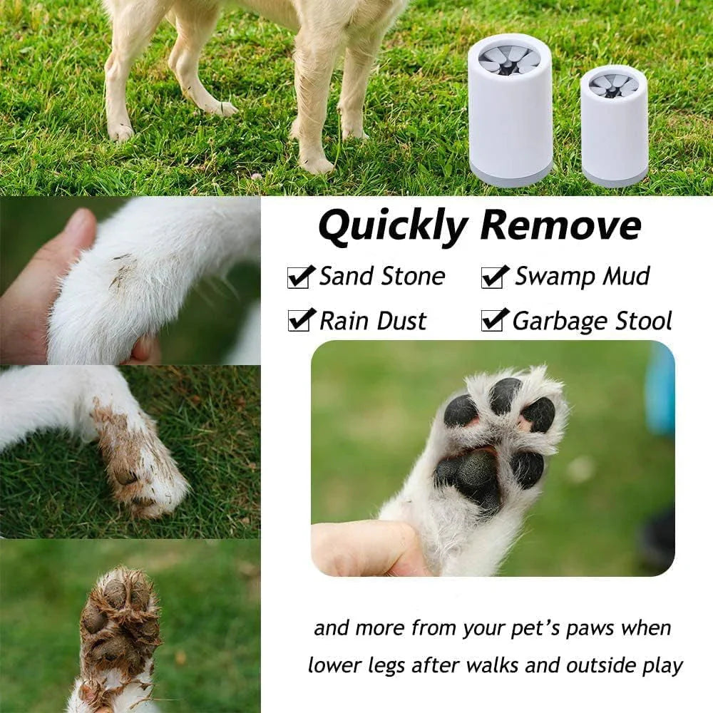 Furrow Friend portable dog paw cleaner cup removing dirt and mud
