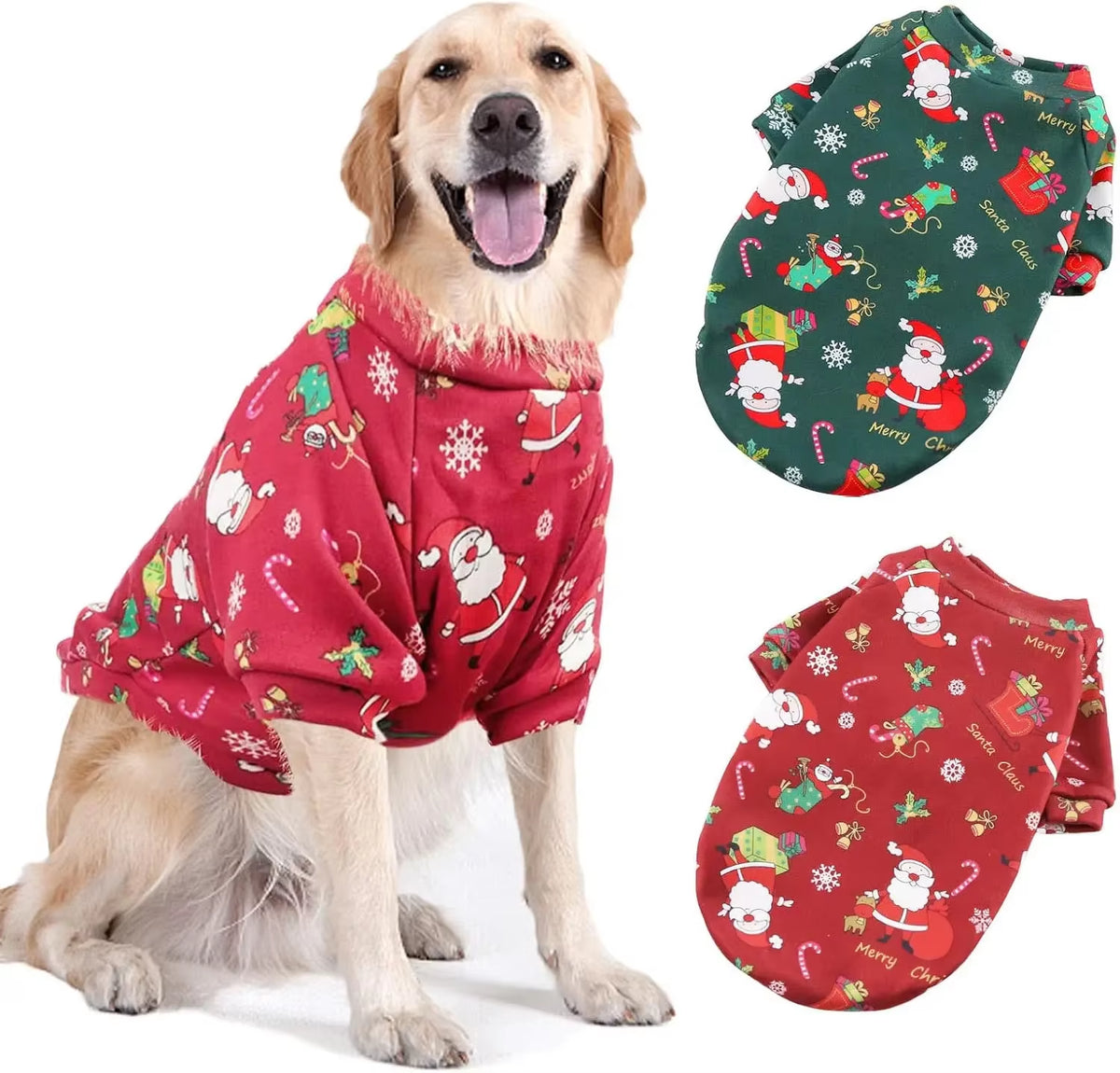 Christmas Fleece Hoodie for Medium and Large Dogs