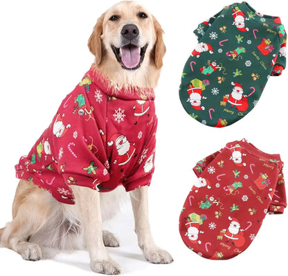 Christmas Fleece Hoodie for Medium and Large Dogs