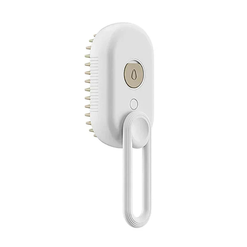 Furrow Friend 3-in-1 cat steam grooming brush in white