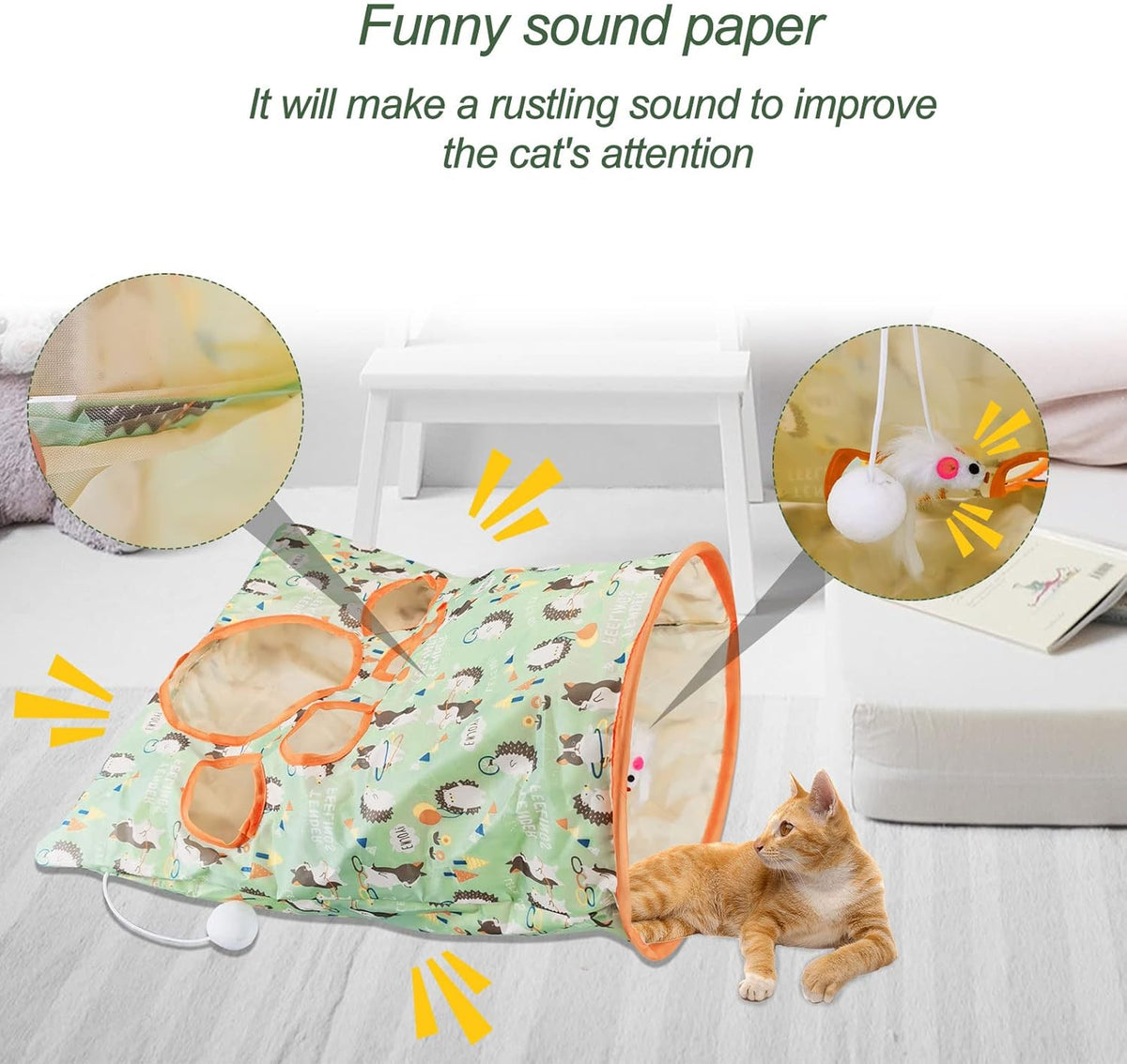 Crinkle Cat Tunnel with Play Balls