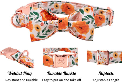 Floral Bow Dog Collar