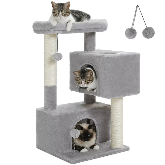 Furrow Friend cat tree tower for large cats in grey