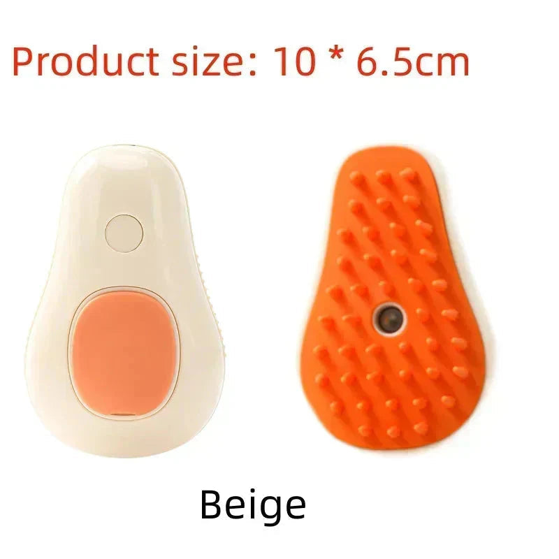Furrow Friend 3-in-1 cat steam grooming brush avocado in beige