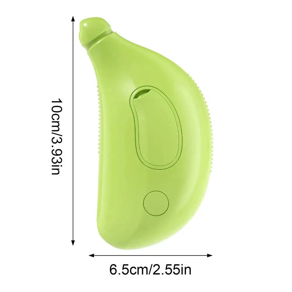Furrow Friend 3-in-1 cat steam grooming brush banana in green