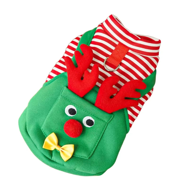 Striped Reindeer Dog Jumpsuit