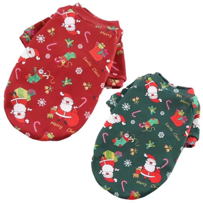 Christmas Fleece Hoodie for Medium and Large Dogs