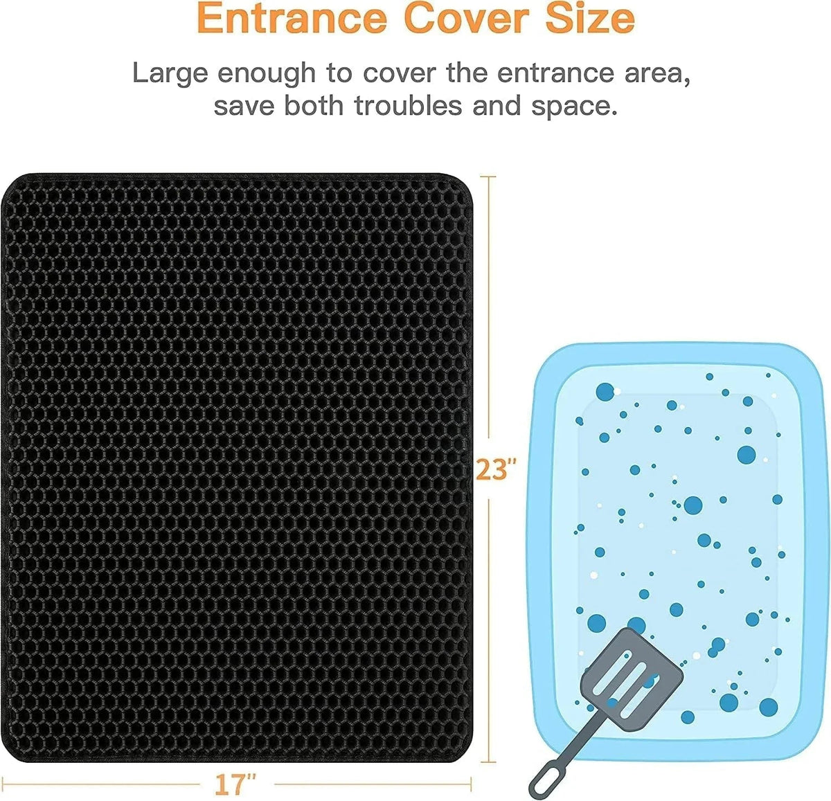 Furrow Friend honeycomb cat litter trapping mat size 23 x 17 inches