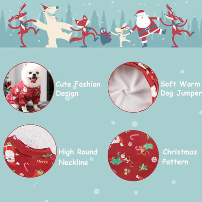 Christmas Fleece Hoodie for Medium and Large Dogs