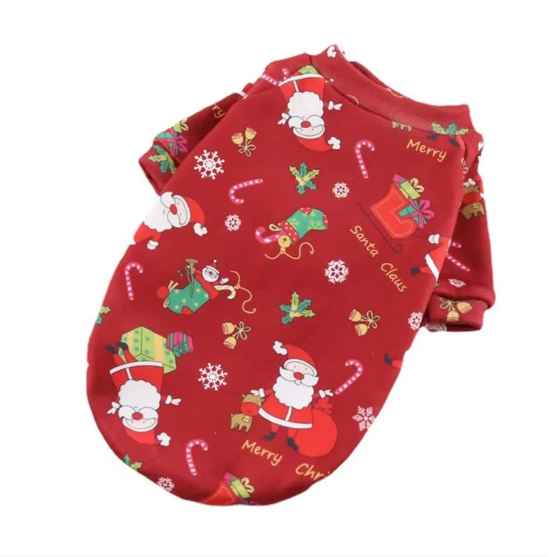 Christmas Fleece Hoodie for Medium and Large Dogs