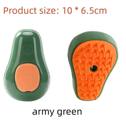 Furrow Friend 3-in-1 cat steam grooming brush avocado in green