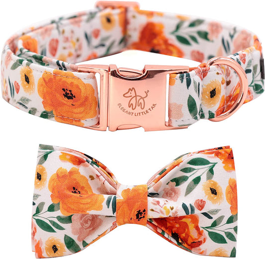 Floral Bow Dog Collar