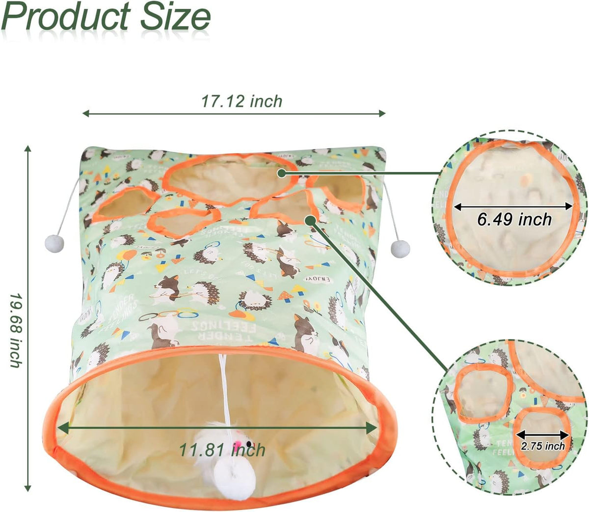 Crinkle Cat Tunnel with Play Balls