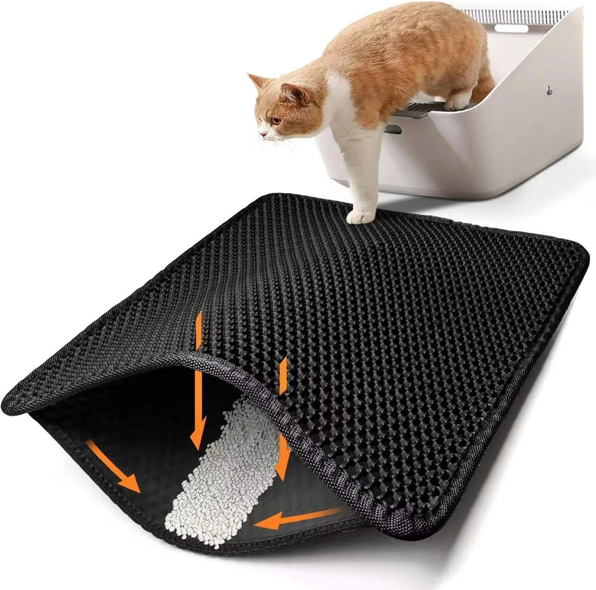 Furrow Friend honeycomb cat litter trapping mat catching litter