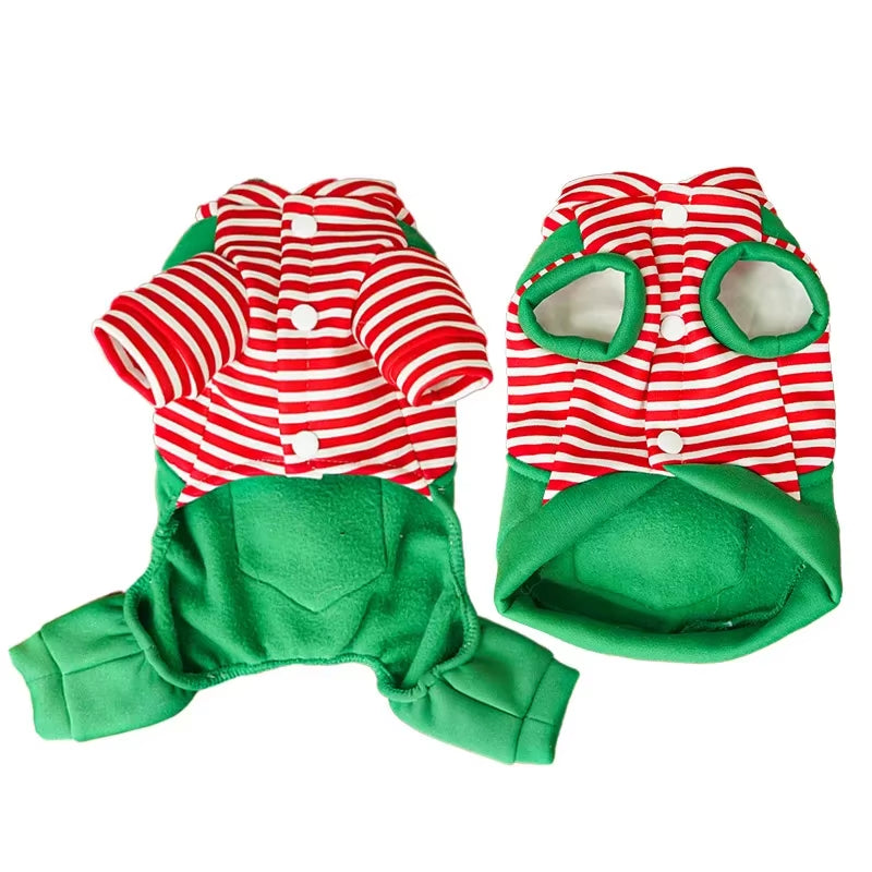 Striped Reindeer Dog Jumpsuit