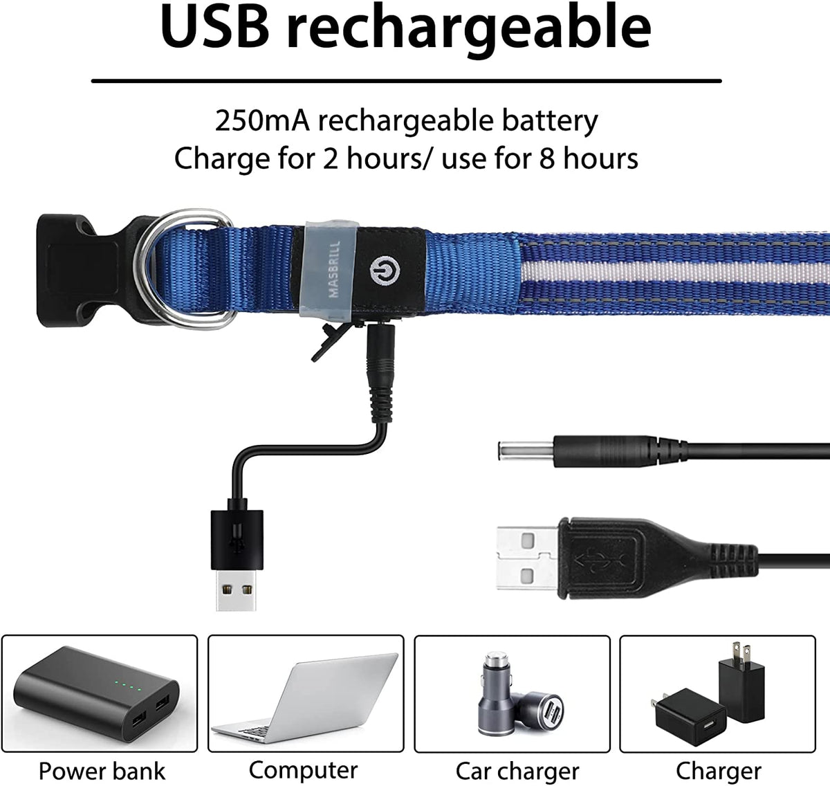 Rechargeable LED Dog Collar