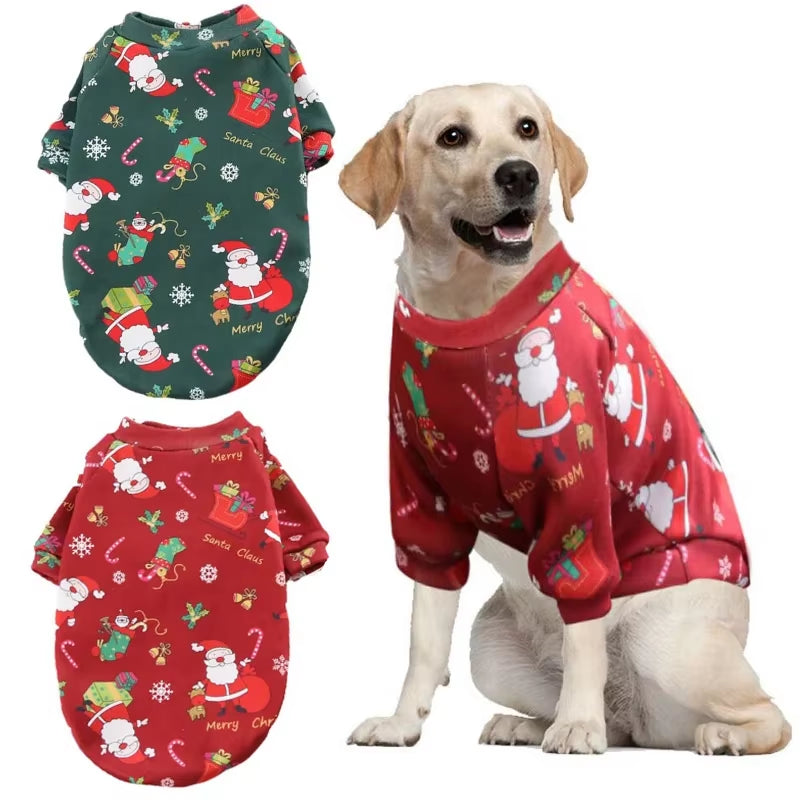 Christmas Fleece Hoodie for Medium and Large Dogs