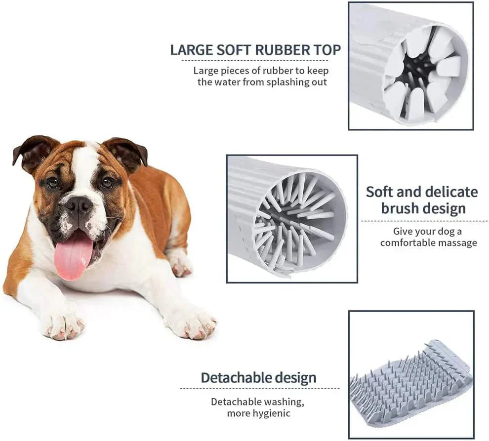 Furrow Friend portable dog paw cleaner cup soft silicone bristles