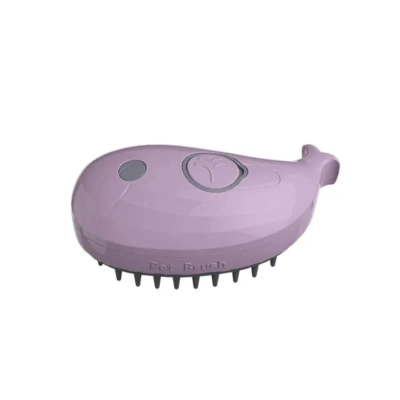 Furrow Friend 3-in-1 cat steam grooming brush whale in purple