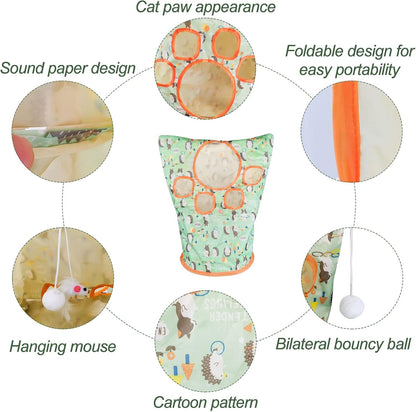 Crinkle Cat Tunnel with Play Balls
